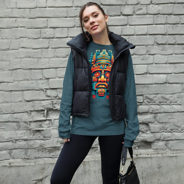 Fashion meets ancient wisdom in this Olmec long sleeve shirt
